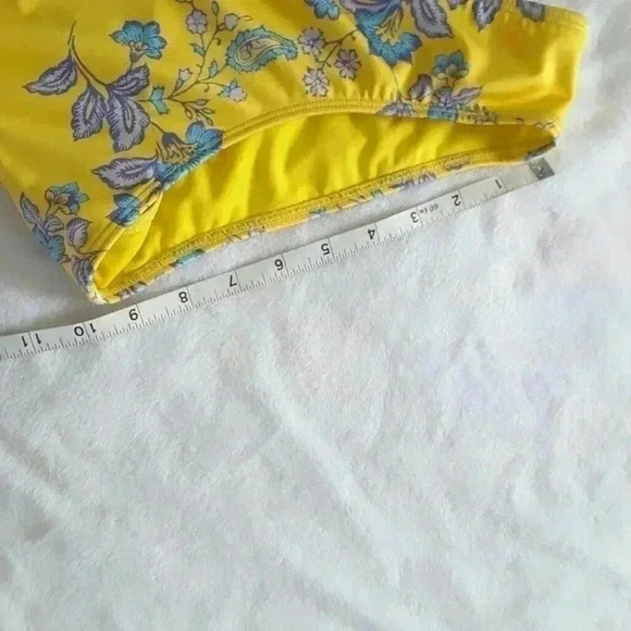 SAM EDELMAN Ruffle Front Swimsuit in Yellow Floral S - Picture 10 of 15
